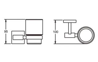Стакан для ванной комнаты Rose RG3012H золото/чёрный